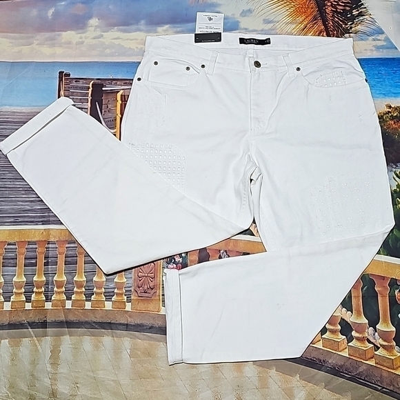Lauren Ralph Lauren Denim - Lauren Ralph Lauren‎ High Waist White Jeans Size 14 New